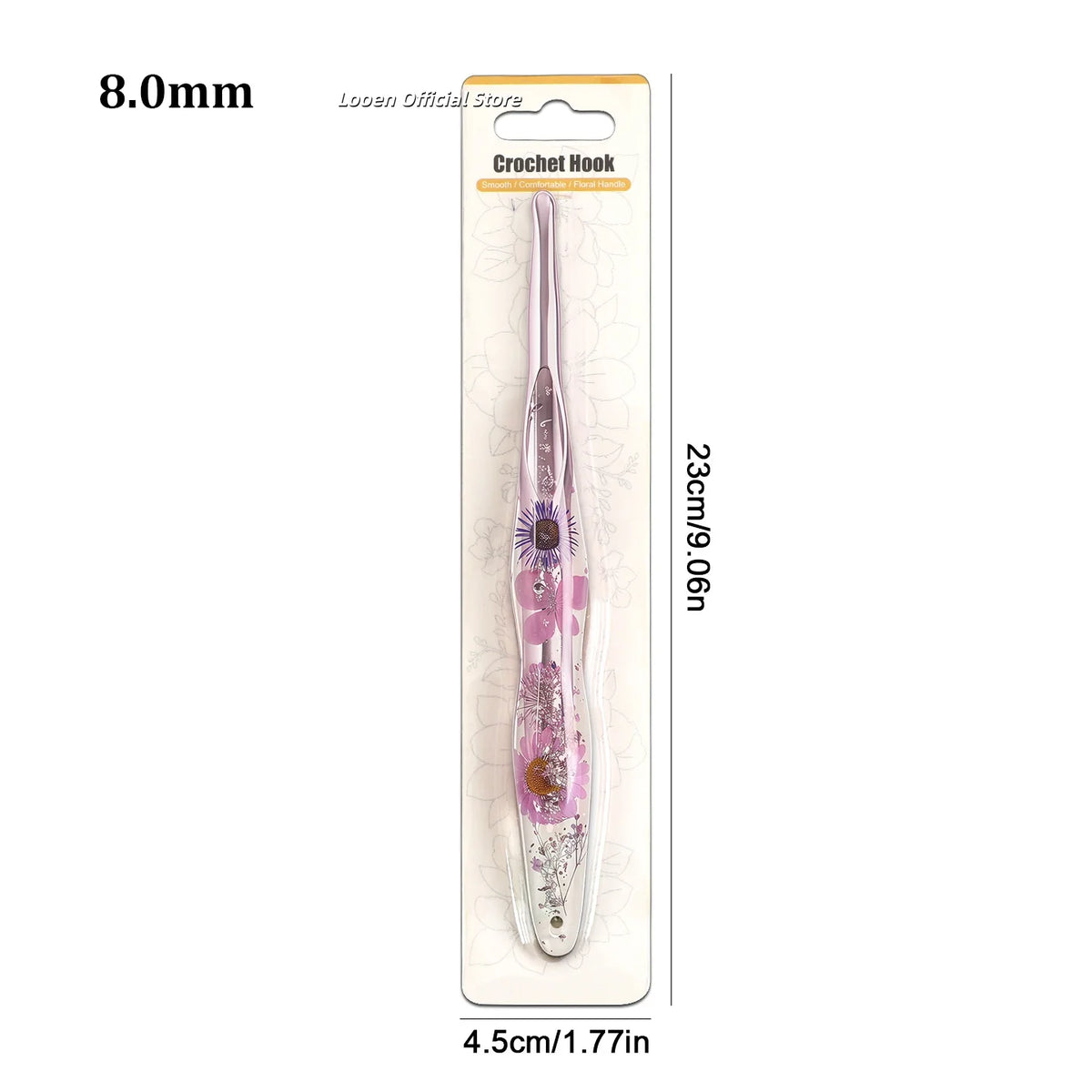 Crochet Hook, Resin Handle & Aluminum Tip for Handmade Yarn Projects