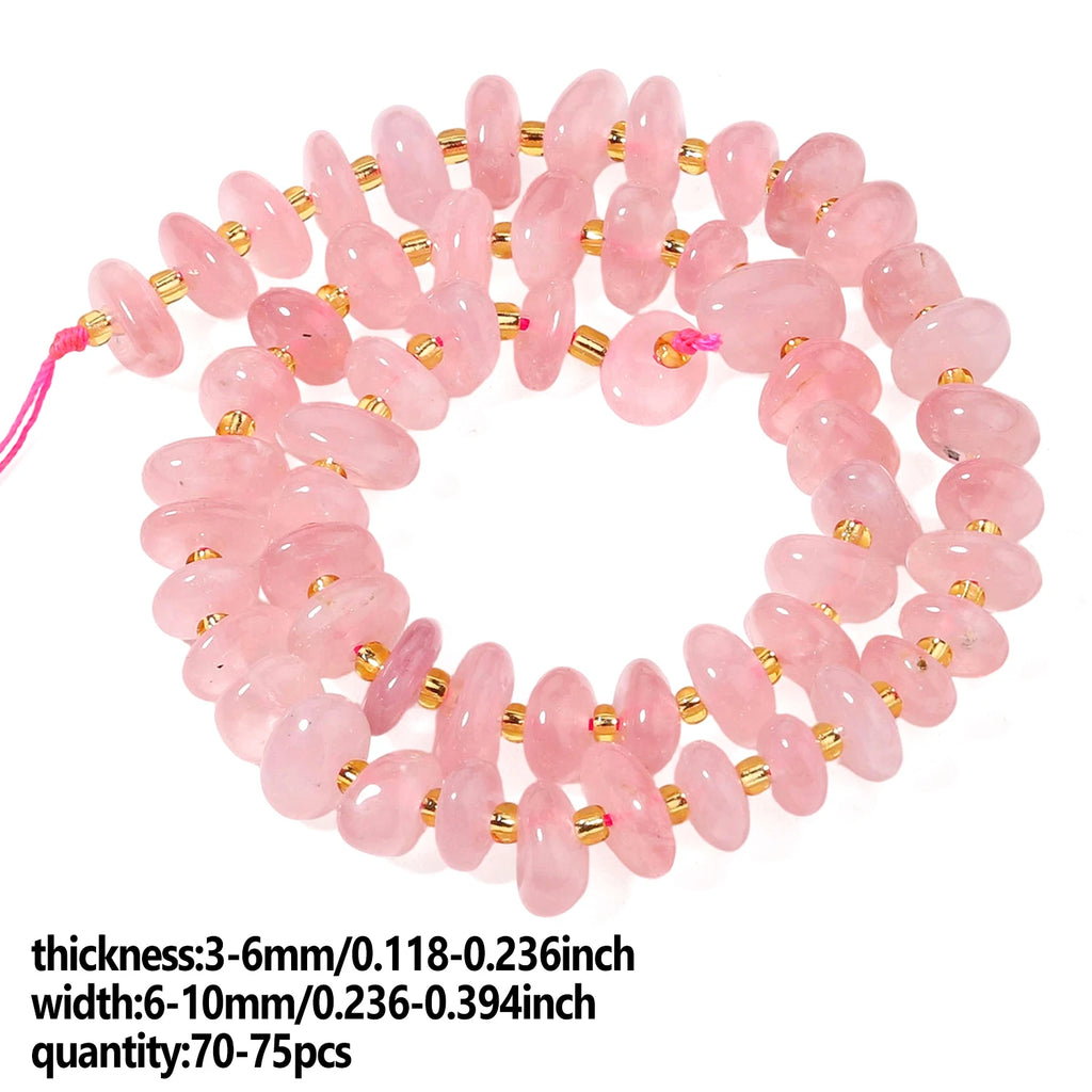 Stone Beads Rose Quartz-Style Irregular Rondelle Chips for DIY Jewelry Making