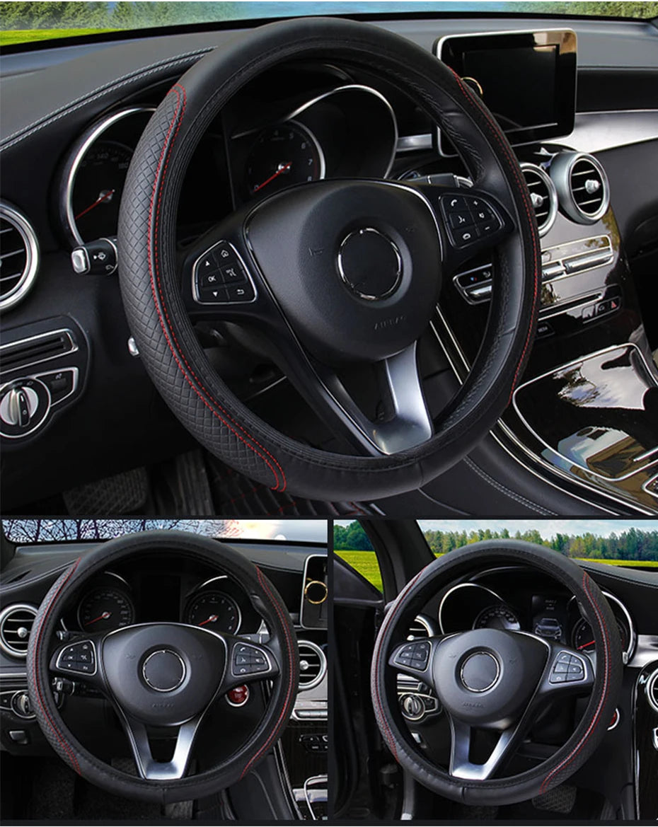 Full-Wrapped Car Steering Wheel Cover Steering Wheel Cover Anti-Slip Comfort