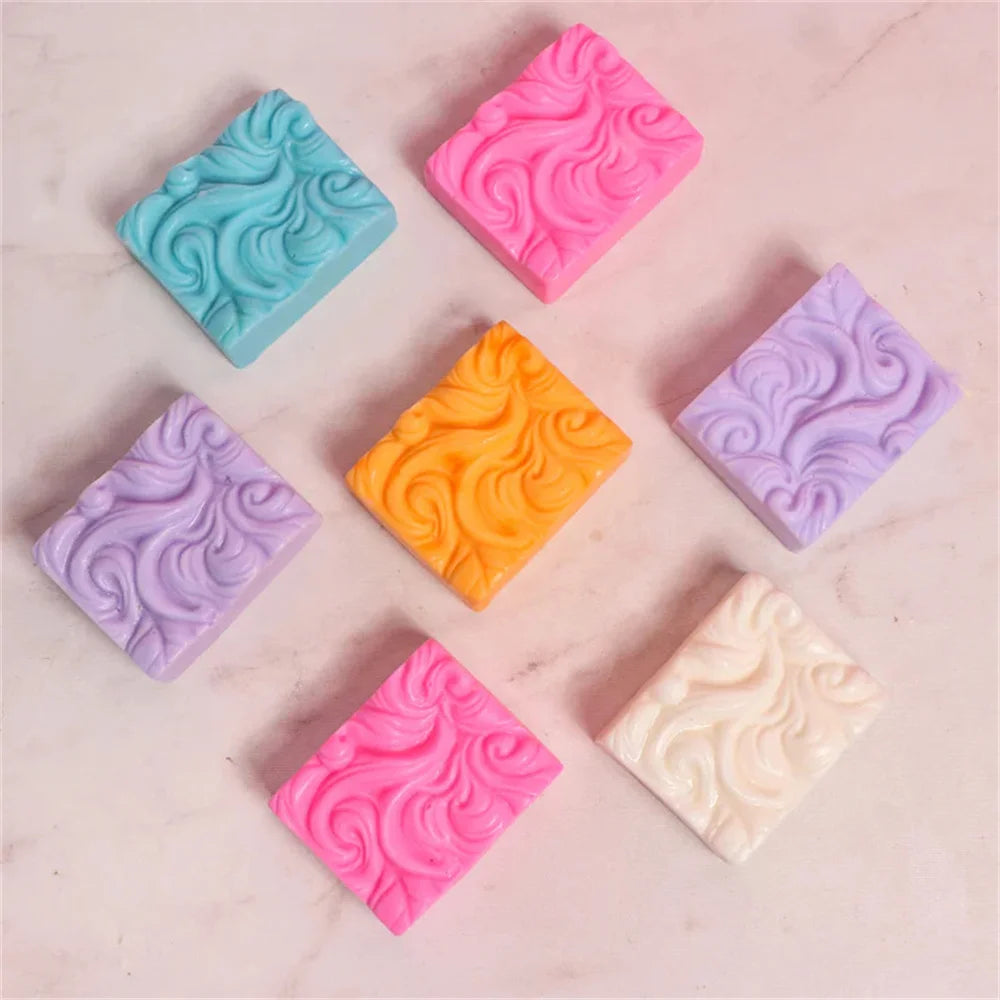 4 Cavity Wave Flower Silicone Soap Mold DIY Ocean Wave Aromatherapy Plaster Soap Mold Handmade Cloud Cold Process Soap Molds