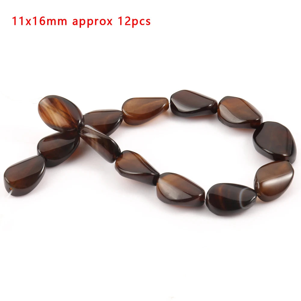 Stone Beads Black Onyx Round Faceted Irregular Agates Smooth Bracelet Supplies