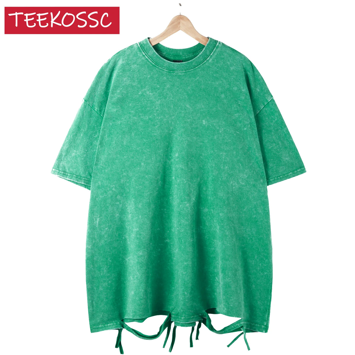 T-Shirt Unisex 230g Washed Retro Punk Drop Shoulder Vintage Loose Tee