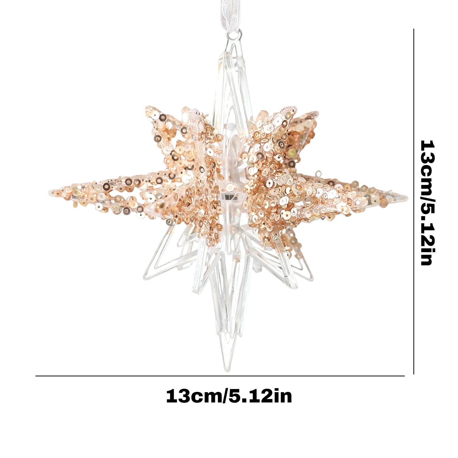 Christmas Tree Decoration Crystal Decorations Hanging Snowflake Icicle Clear Crystal Decoration Christmas Party Decoration