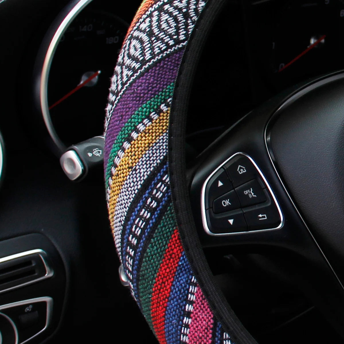 Steering Wheel Cover Breathable Cotton-Like Car Dashboard Ornament Decoration