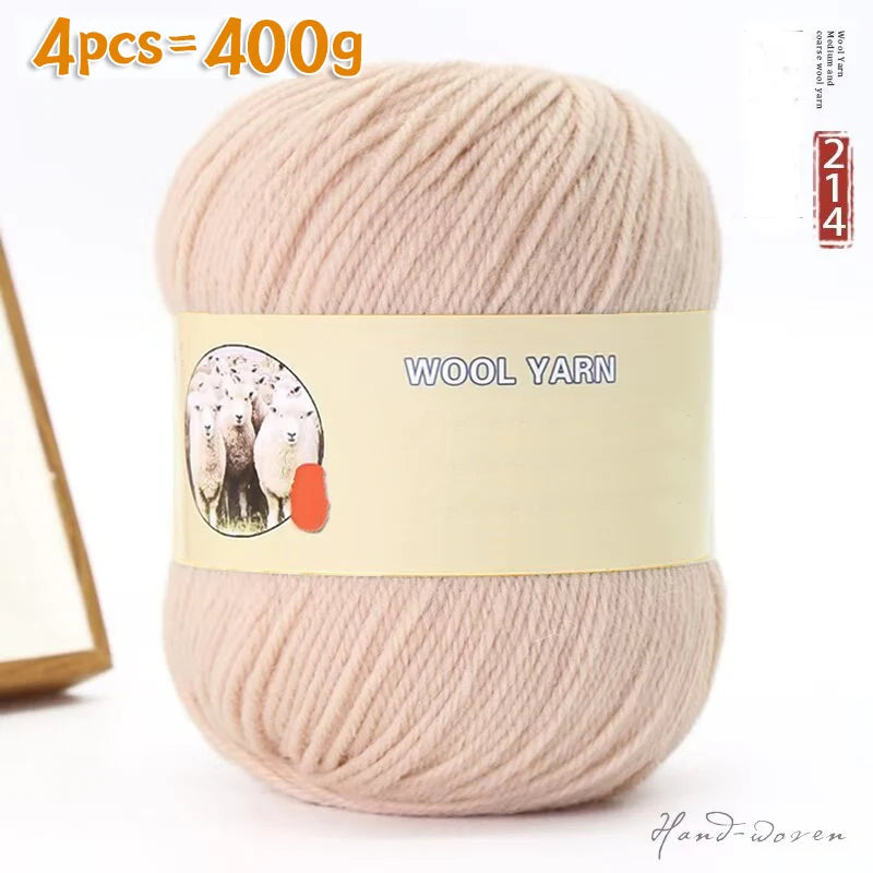 Yarn, Medium-Thick for Hand Knitting Sweaters, Hats, Scarves & Coats