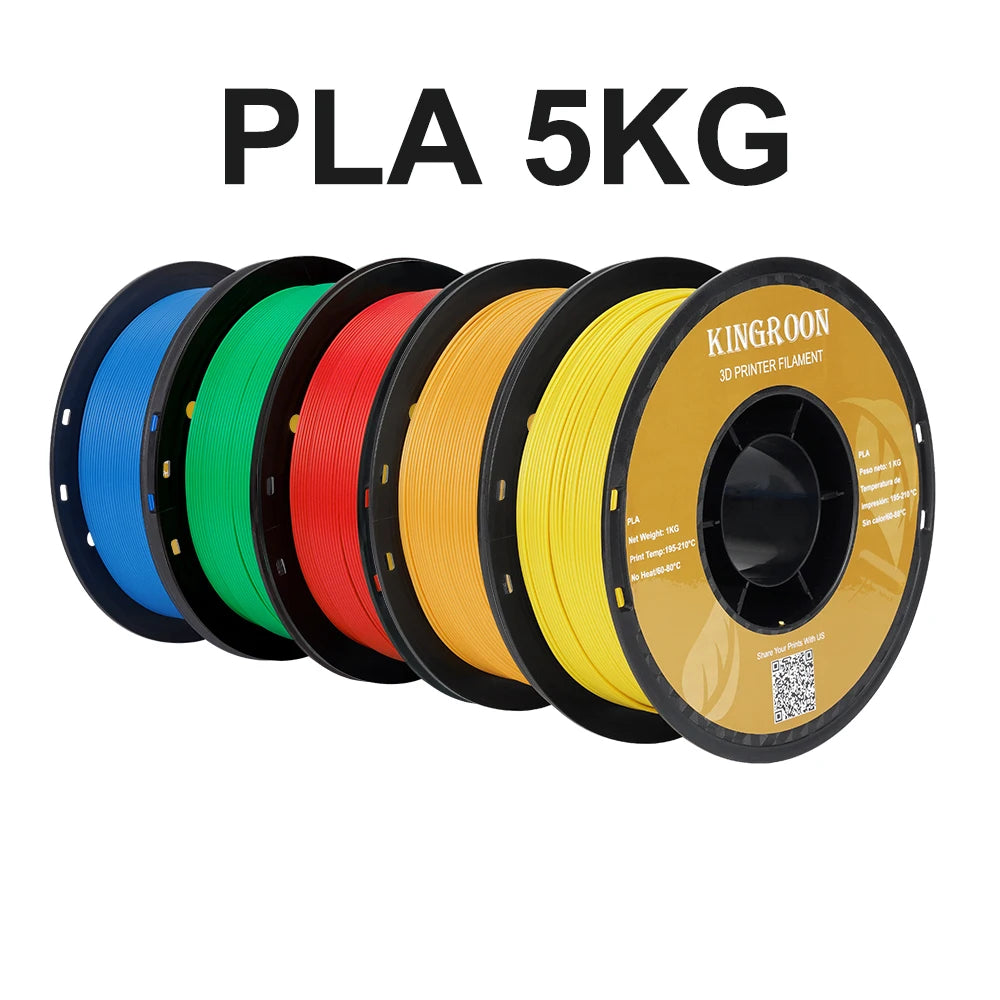 3D Printer Filament PLA & PETG 5KG 5 Rolls 1.75mm No Bubbles KINGROON