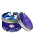 Crystal Intention Candle Vetiver Cedarwood Scented Tin Candle Grounding Root Chakra Manifestation Meditation Gift for Her 3oz