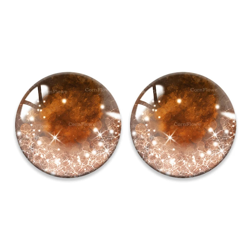 Doll Eyes Galaxy Glass Cabochons Dragon Cat Eye Flatback 8-25mm 20pcs BJD