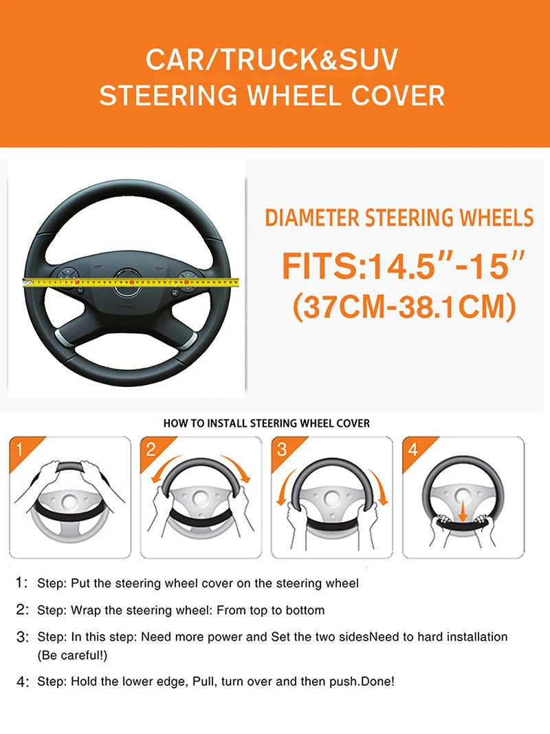 Car Steering Wheel Cover Breathable Steering Wheel Cover Anti-Slip Comfort