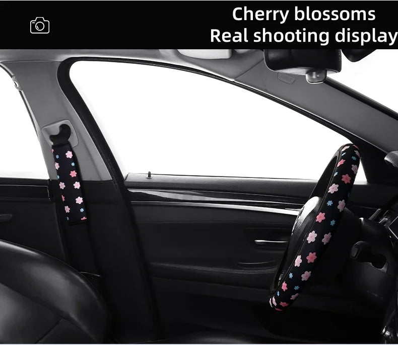 Car Steering Wheel Cover Flowers Steering Wheel Cover Anti-Slip Comfort