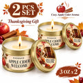 4Pcs Orange Loaf Welcome Scented Candles Set 3oz Gold Tin Jar Thanksgiving Warm Autumn Room Decor Gift for Mom Wife Teacher Her