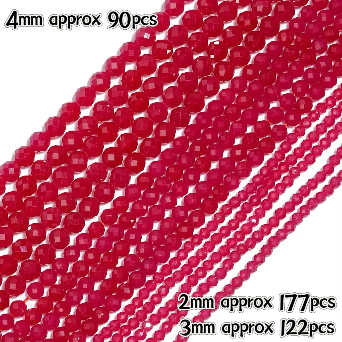 Stone Beads Tiny Faceted Ruby Corundum-Style Round for DIY Jewelry Making