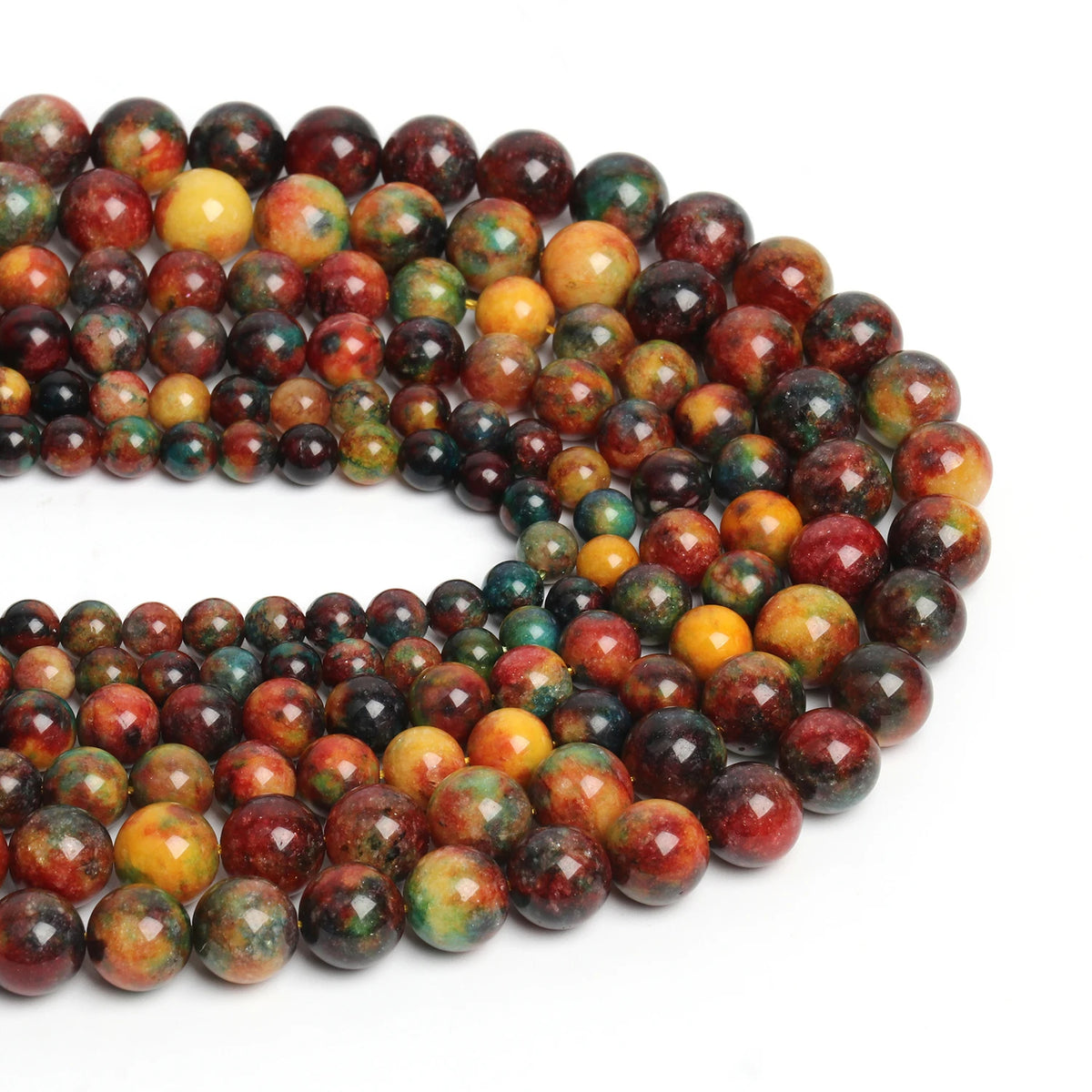 Stone Beads Round Dragon Vein Agate-Style for DIY Jewelry Making Craft Beads