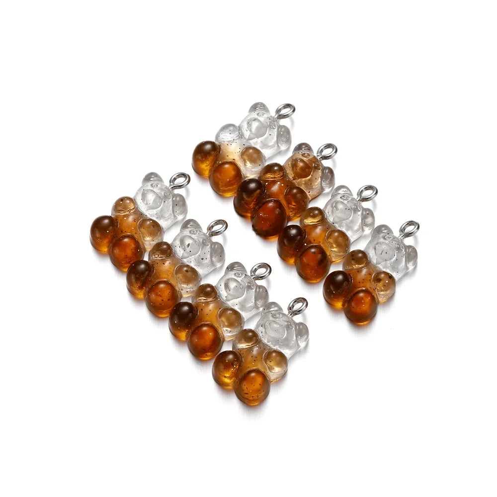 Earring Components Candy Bear Pendant Charms Colorful Resin Bears Craft Supplies