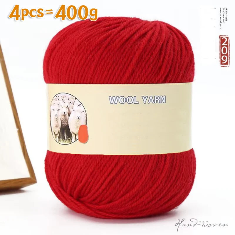 Yarn, Medium-Thick for Hand Knitting Sweaters, Hats, Scarves & Coats
