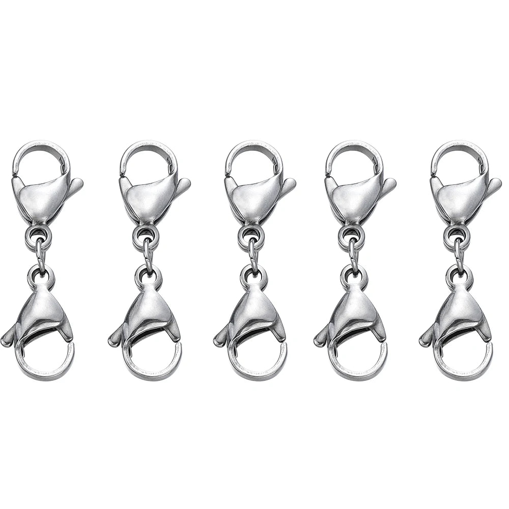 Lobster Clasps Stainless Steel Double Hook Connectors DIY Jewelry Making