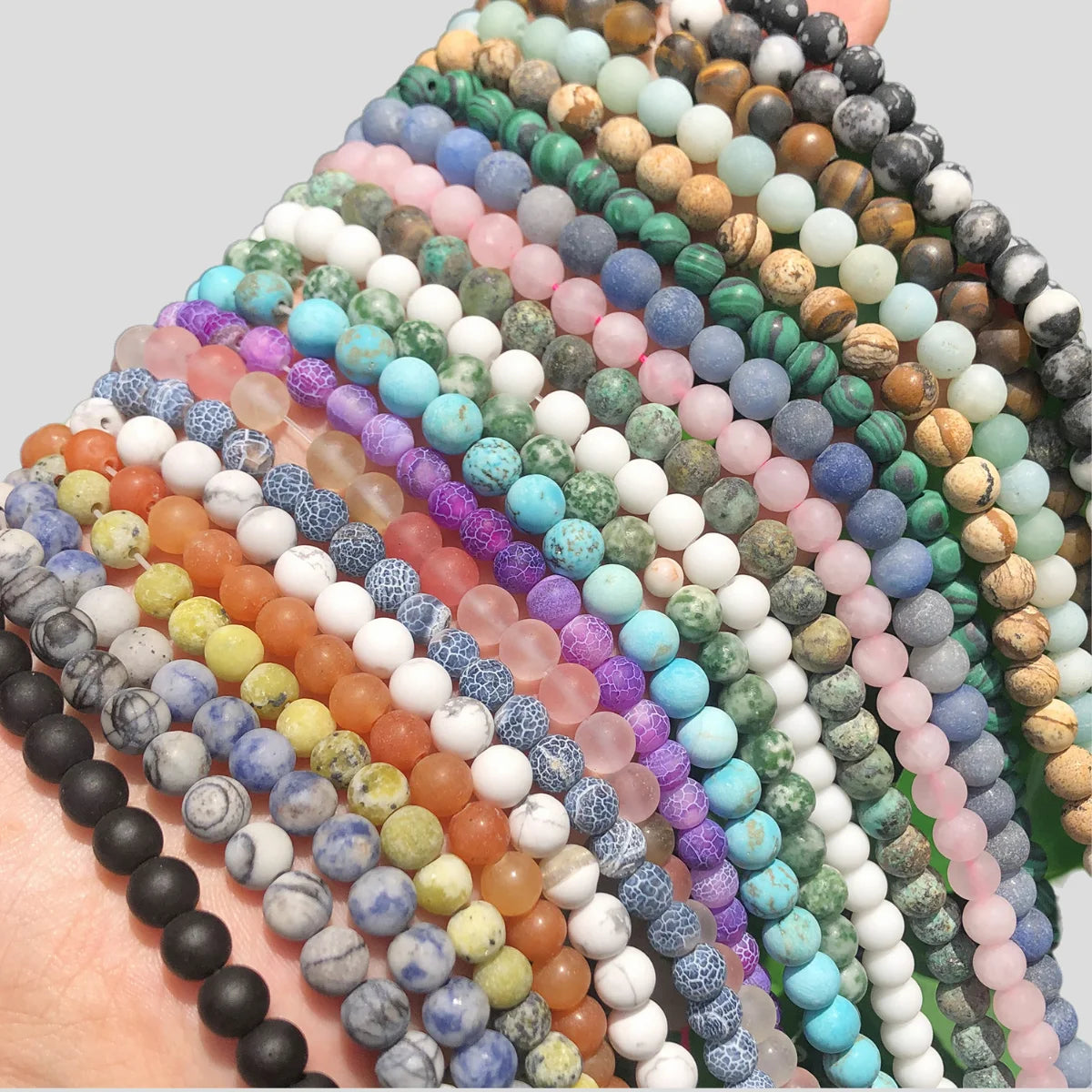 Stone Beads Matte Pink Zebra Jasper Howlite Mix for DIY Jewelry Making