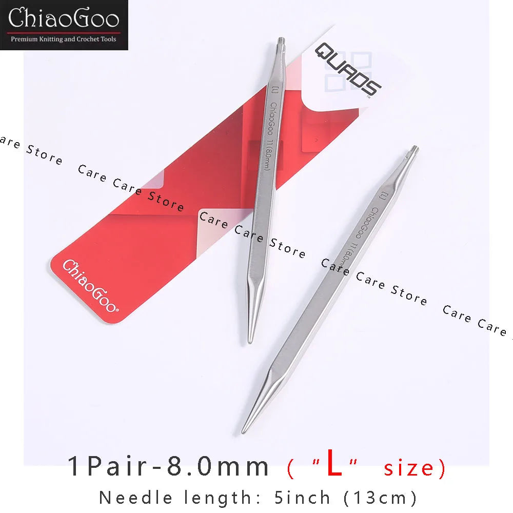 Knitting Needle Tips, ChiaoGoo QUADS Cubic for Interchangeable Yarn Crafts