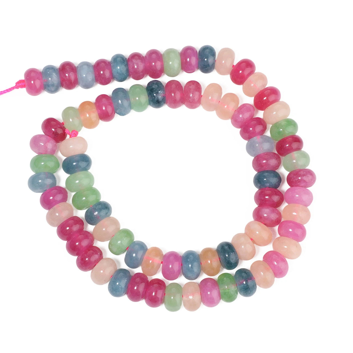 Stone Beads Rondelle Yellow Green Jade-Style for DIY Jewelry Making Craft Beads