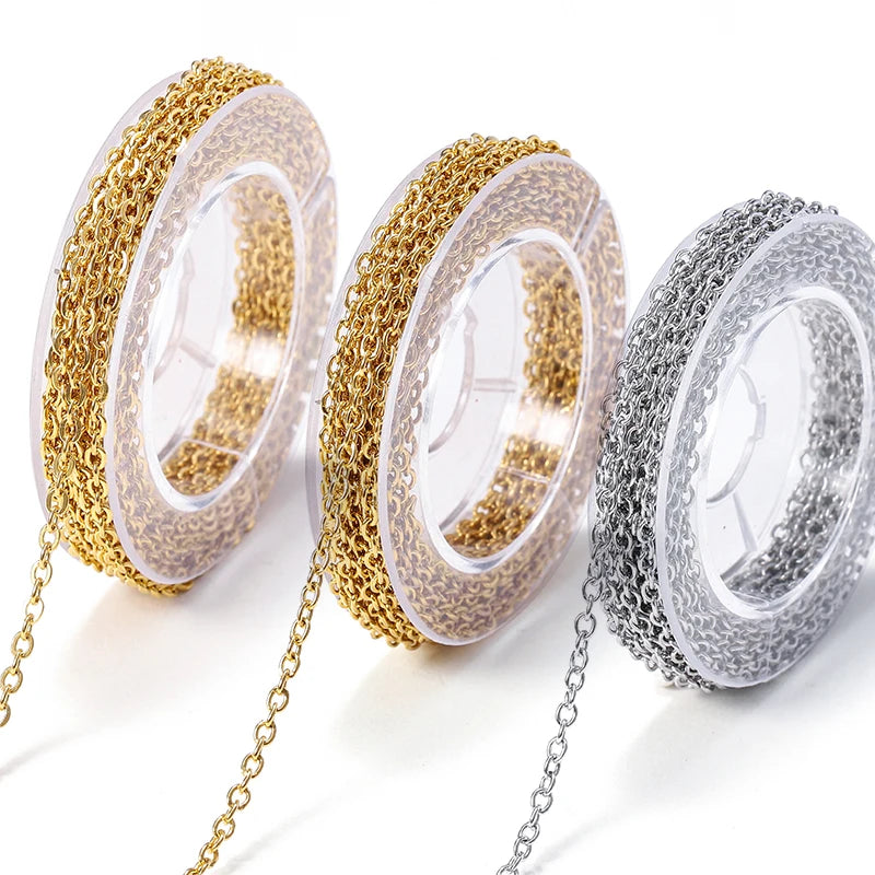 Jewelry Making Kits Stainless Steel Chain Bulk Chains Link Chain Craft Supplies