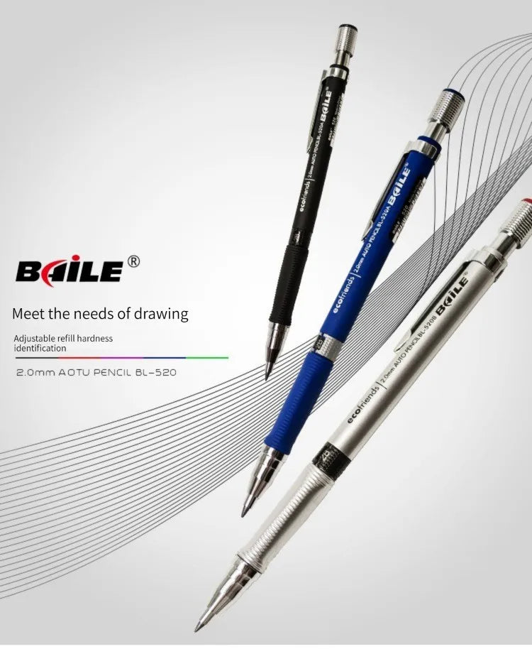 2.0mm Mechanical Pencil Set, 2B — Pencils & Lead Refills for Drawing & Sketching