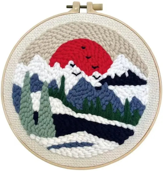 Punch Needle Kit, Cozy Winter Designs for Beginner Embroidery & Home Decor