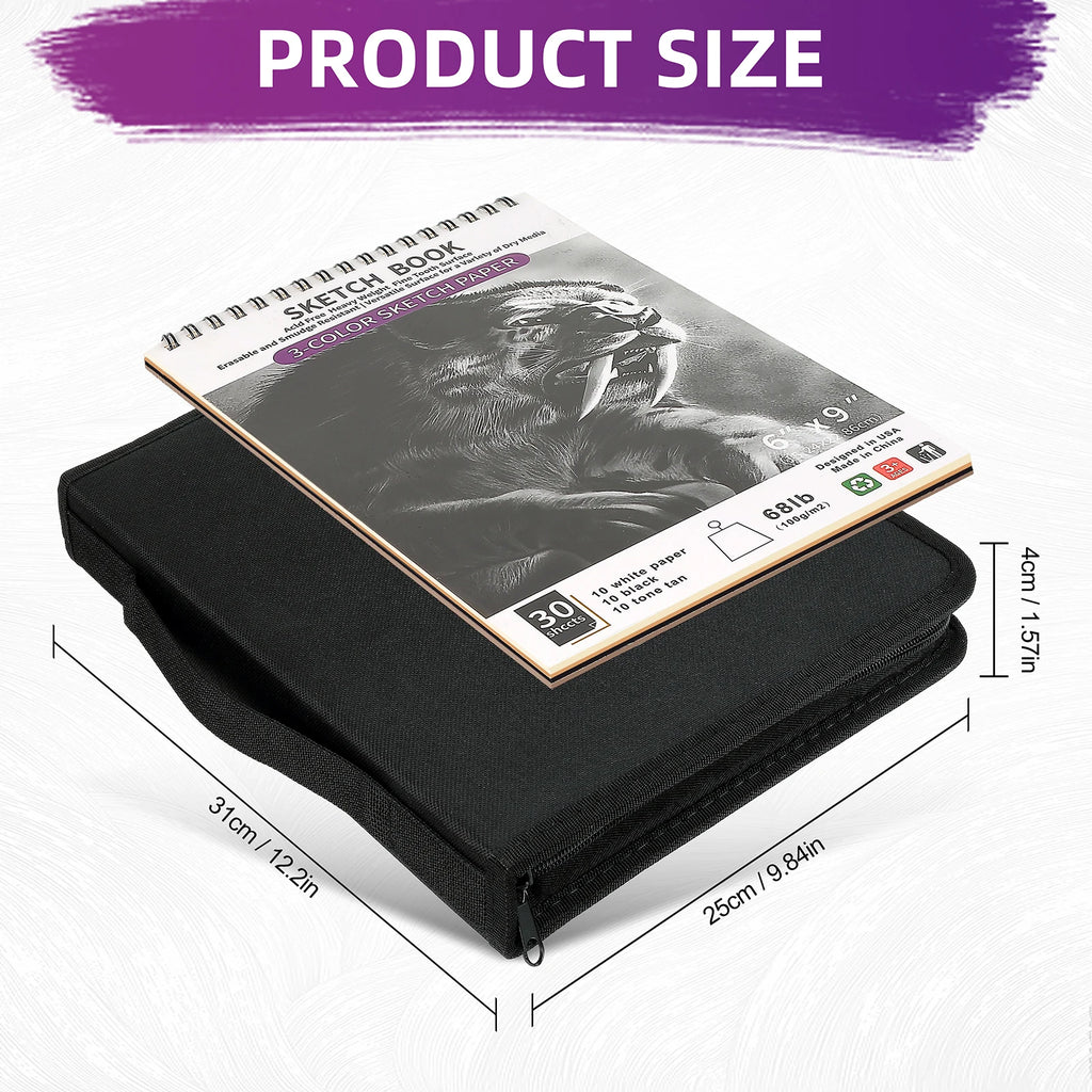 Drawing & Sketching Kit with Travel Case — 20 to 96 Pieces