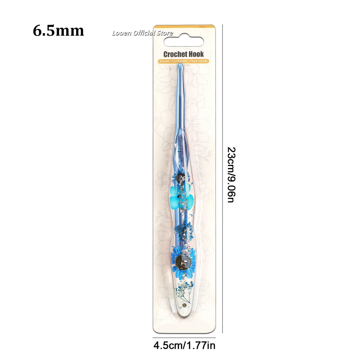 Crochet Hook, Resin Handle & Aluminum Tip for Handmade Yarn Projects