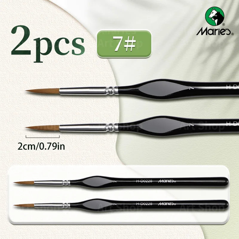 Micro Detail Paint Brush, Marie's — 11 Sizes, 00000 to 7, Nylon Hair