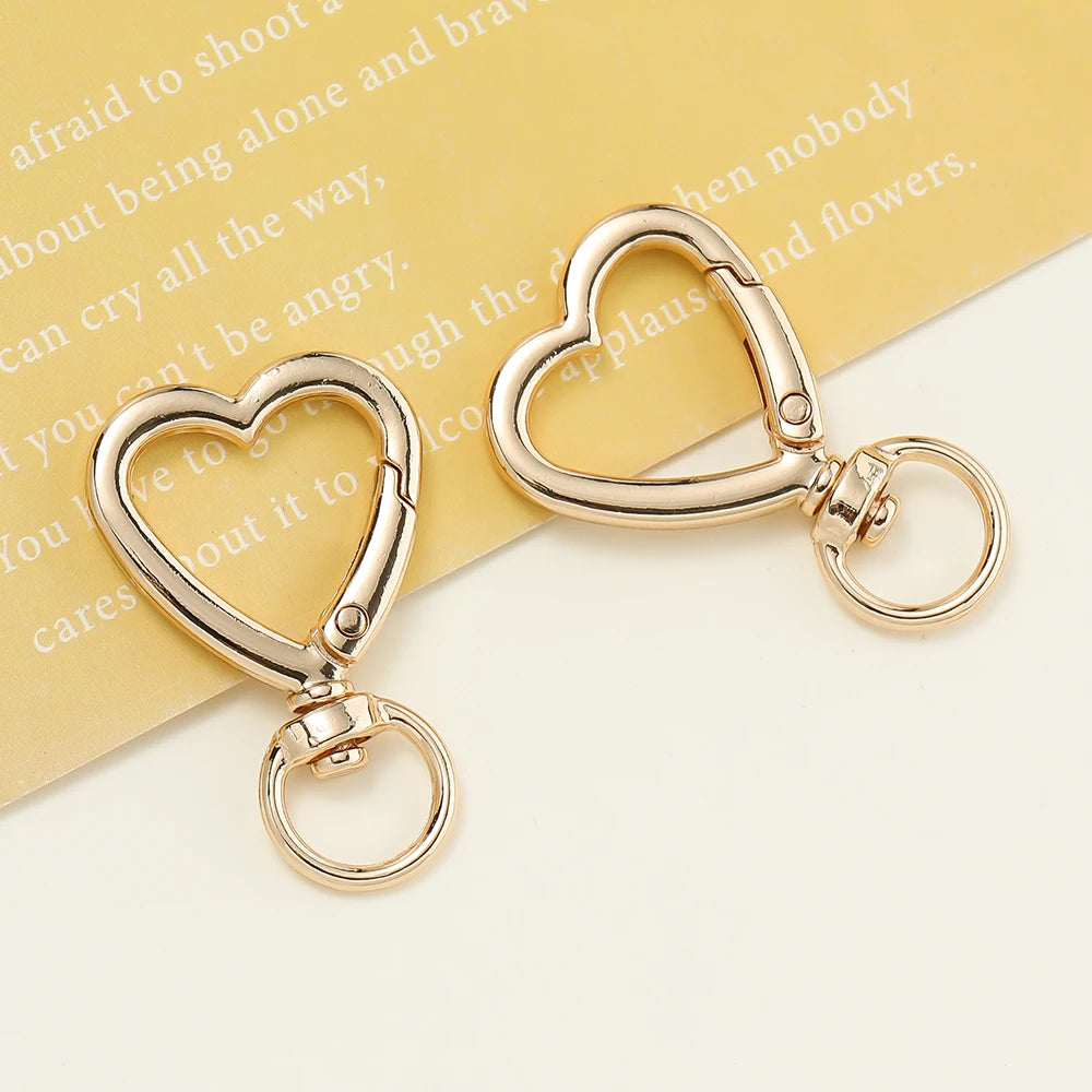 Swivel Clasps Alloy Heart Keyring Snap Hooks DIY Jewelry Making Craft Supplies