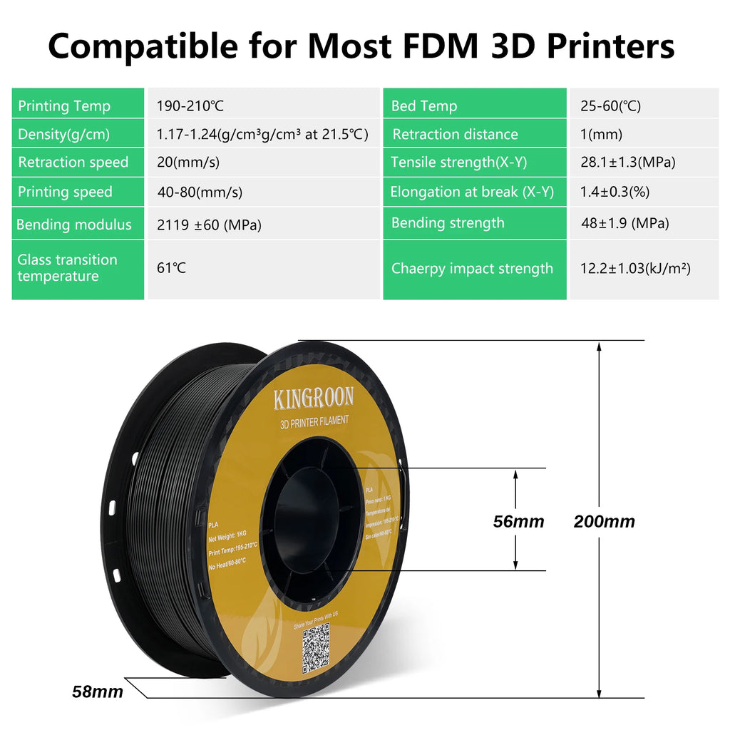 KINGROON 10KG PLA Filament PETG 3D Filament 1.75mm For 3D Printer Filament Bundle Mixed Colors FDM Printing Material Fast Ship