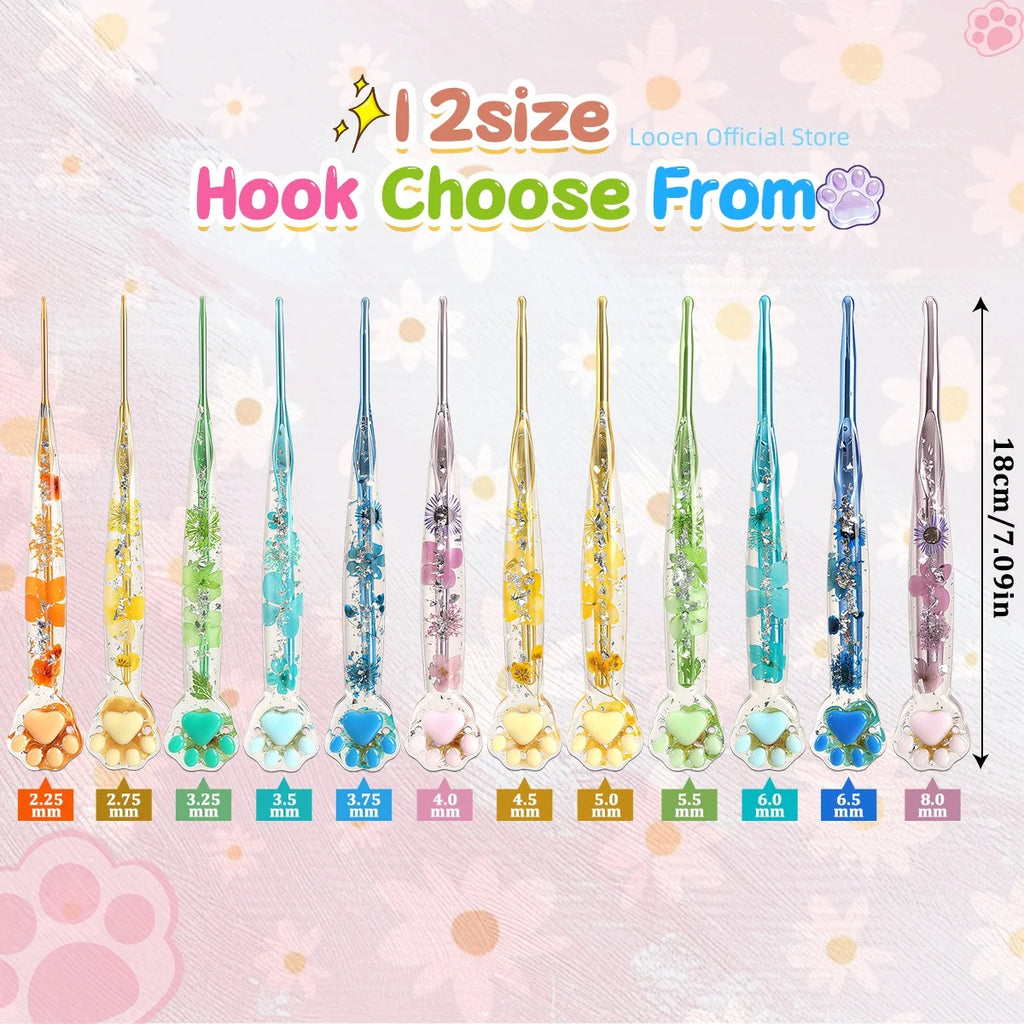 Crochet Hooks, Macaron Cat Paw Handles for Handmade Yarn & Craft Projects