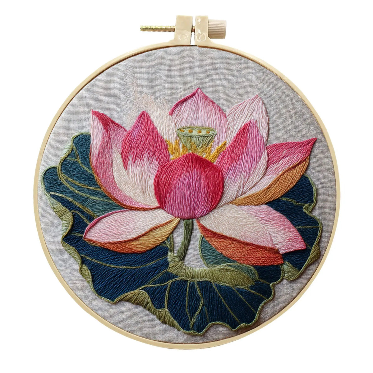 Cross-Stitch Kit, Lotus Flower Pattern for Handmade Home Decor & Gifts