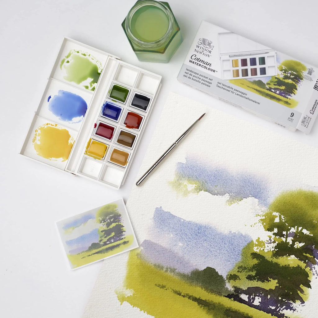 Winsor & Newton Cotman Watercolor Paint Set — Half Pan & Tube Sets