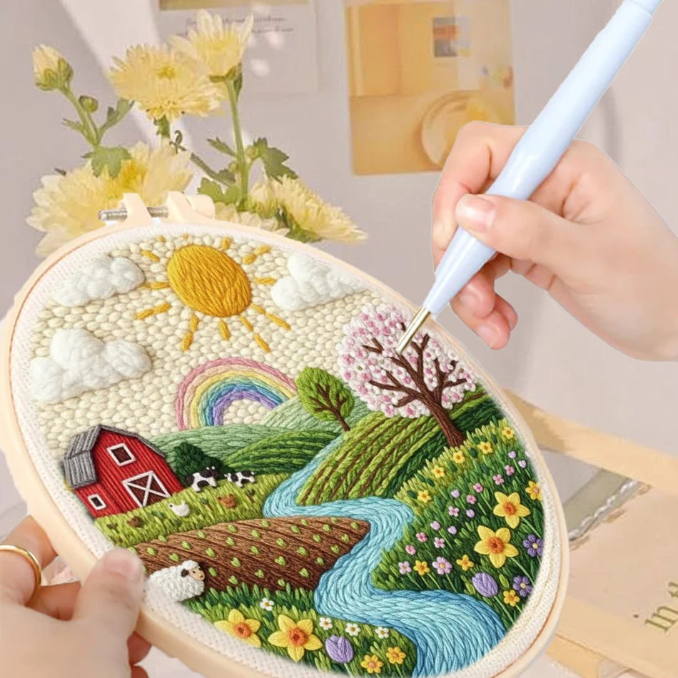Punch Needle Kit for Beginner Embroidery, Yarn Art & Handmade Home Decor