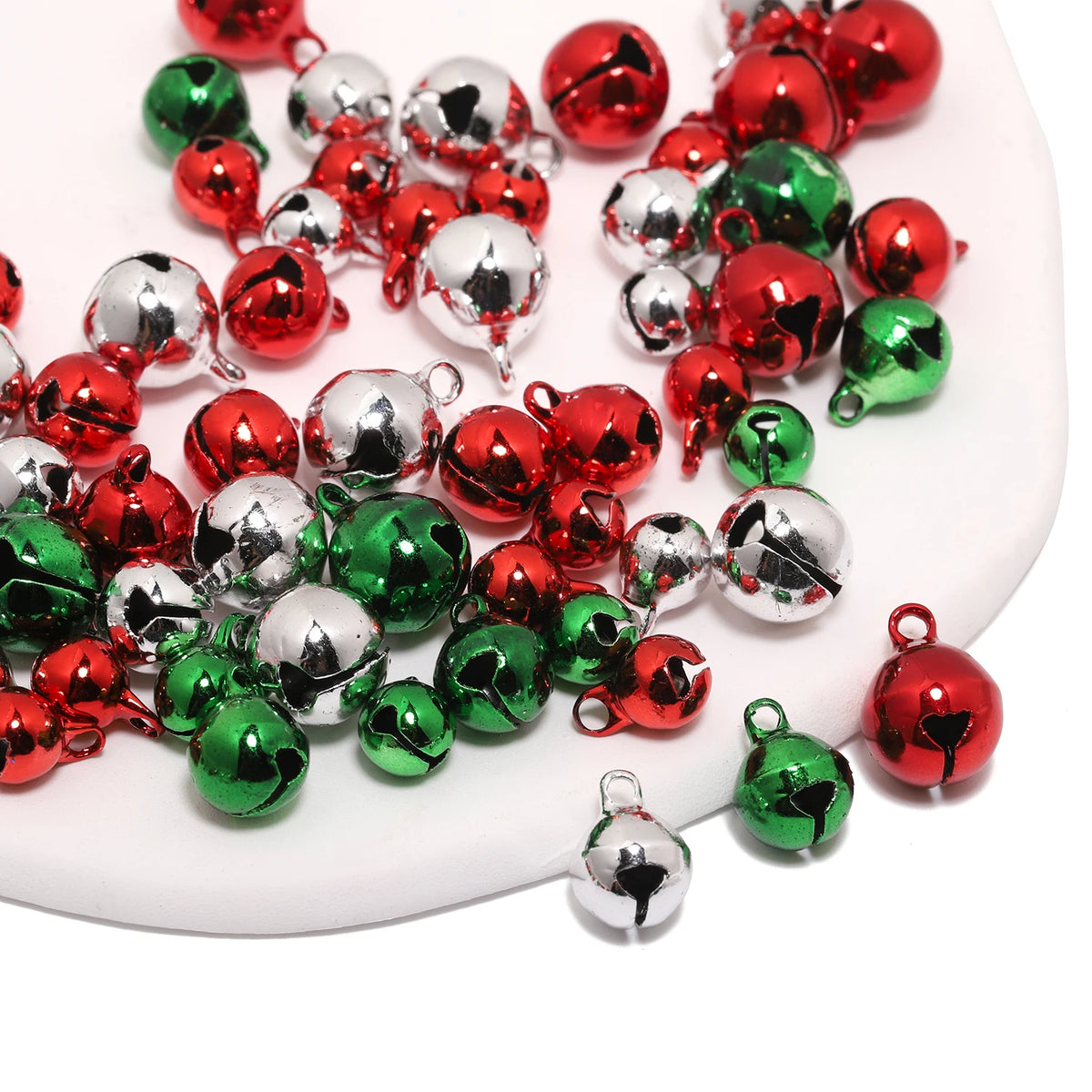 Jingle Bells Colorful Metal Christmas Craft Charms DIY Jewelry Making