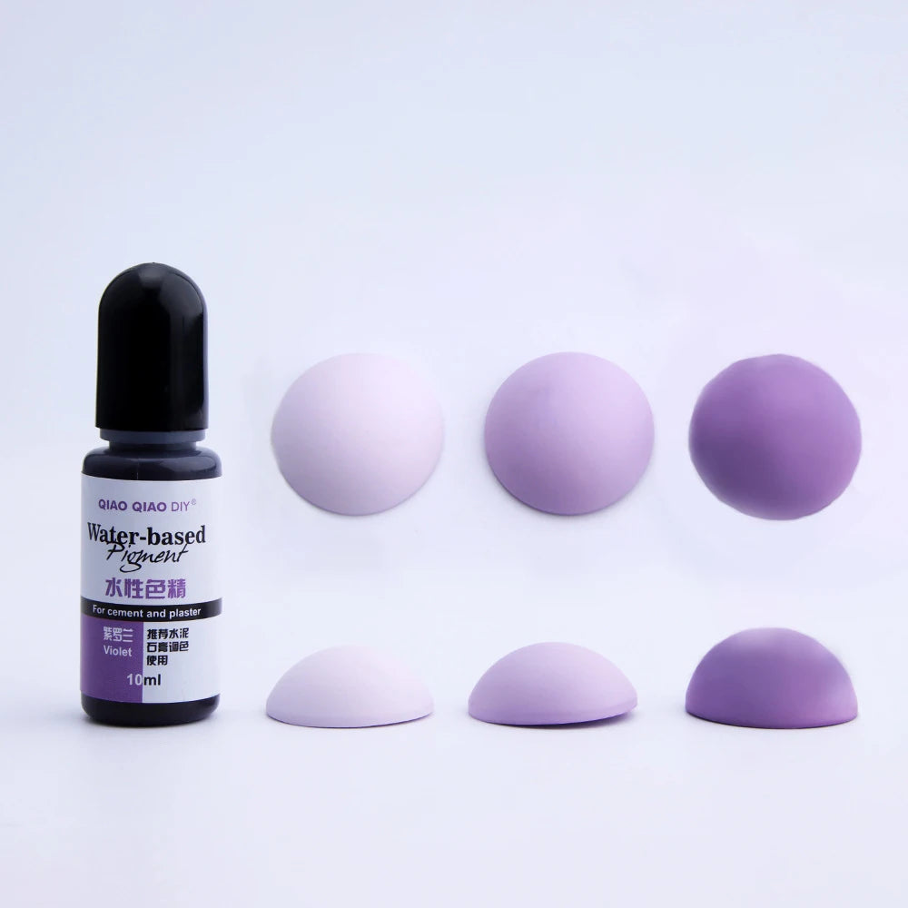 Cement & Plaster Liquid Dye, 10ml — 12 Colors, Gypsum Craft Pigment
