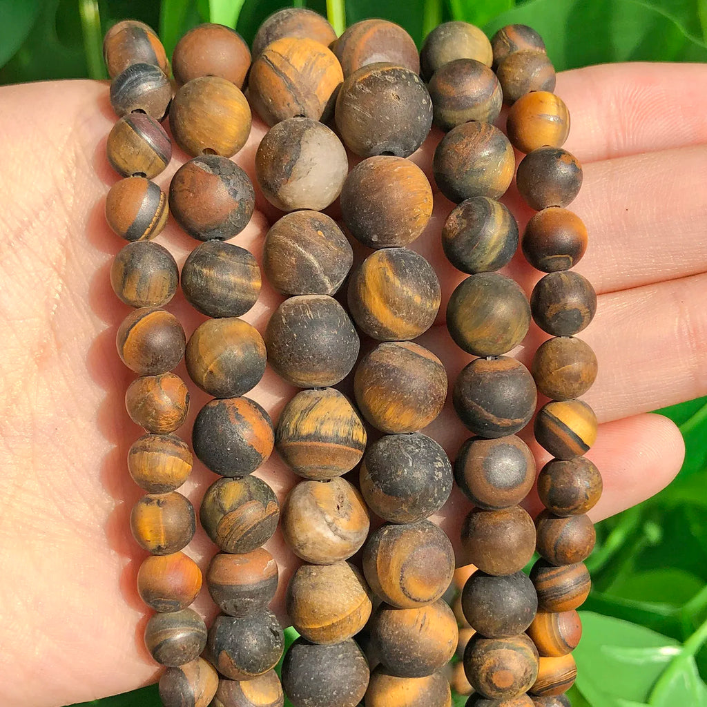 Stone Beads Round Black Lava Volcanic-Style for DIY Jewelry Making Craft Beads