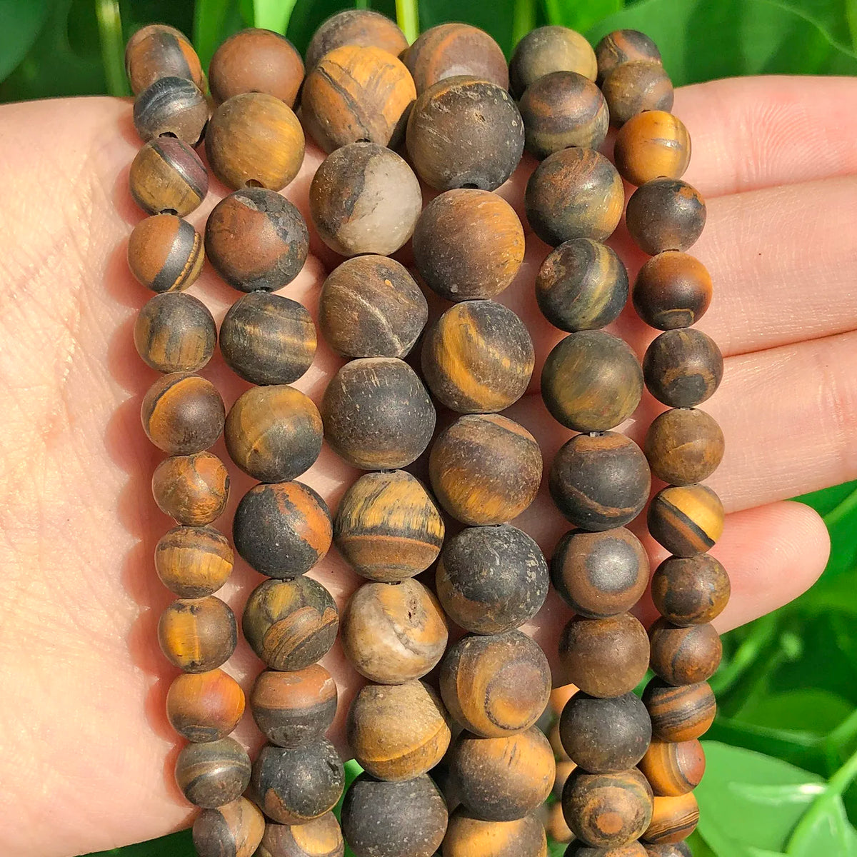 Stone Beads Round Black Lava Volcanic-Style for DIY Jewelry Making Craft Beads