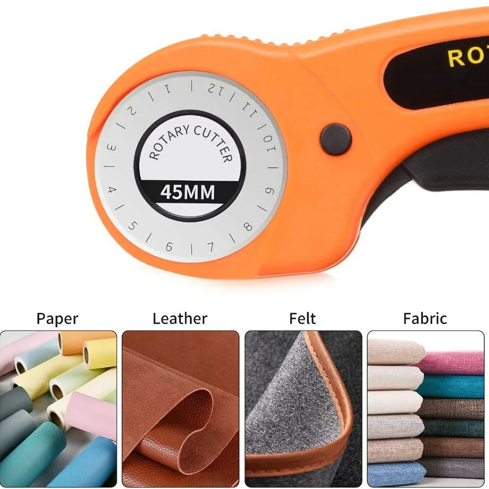 Rotary Cutter Kit with Cutting Mat, Patchwork Ruler & Fabric Sewing Clips