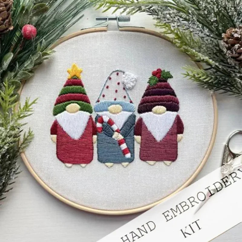 Cross-Stitch Kit, Christmas Wreath Pattern for Handmade Seasonal Home Decor