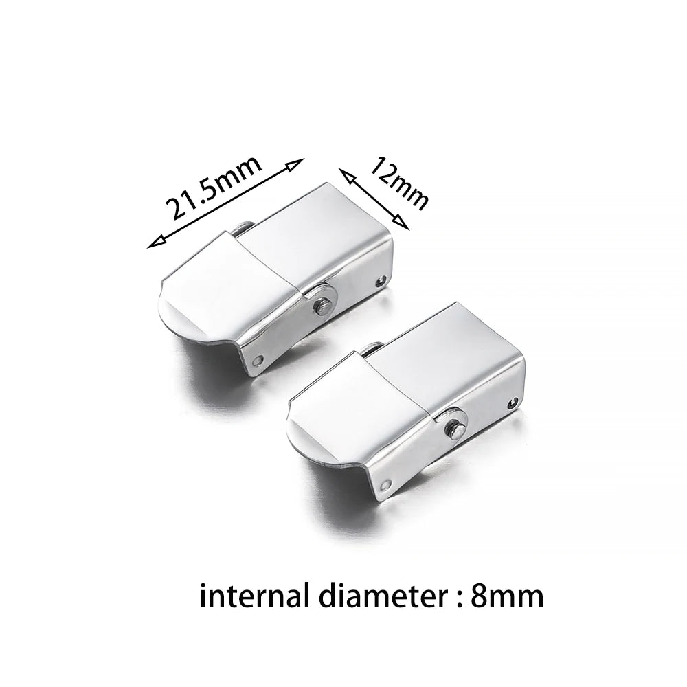 Watch Band Clasps Stainless Steel Jaw Crimp Hooks DIY Jewelry Making
