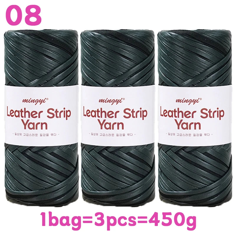 Yarn, Faux Leather Fabric Strip for Crochet Bags, Baskets & Slipper Crafts