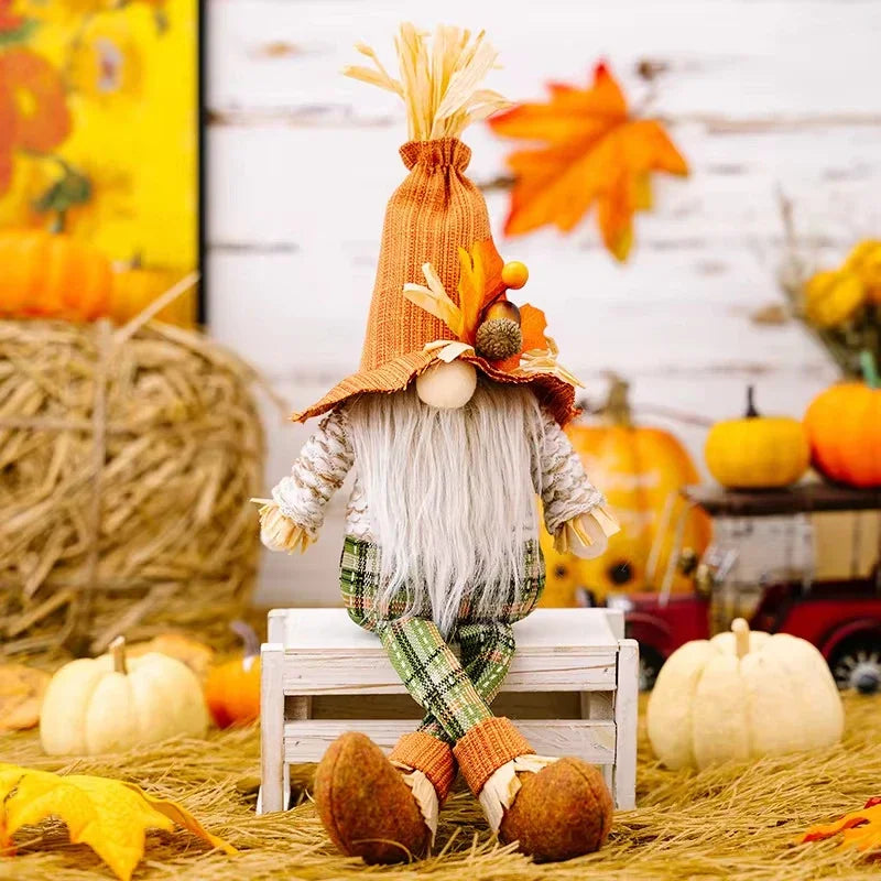 Thanksgiving Decorations Maple Leaf Hanging Boys And Girls Hanging Straw Scarecrow Toys Scarecrow Decorative Gnome Plush Toys