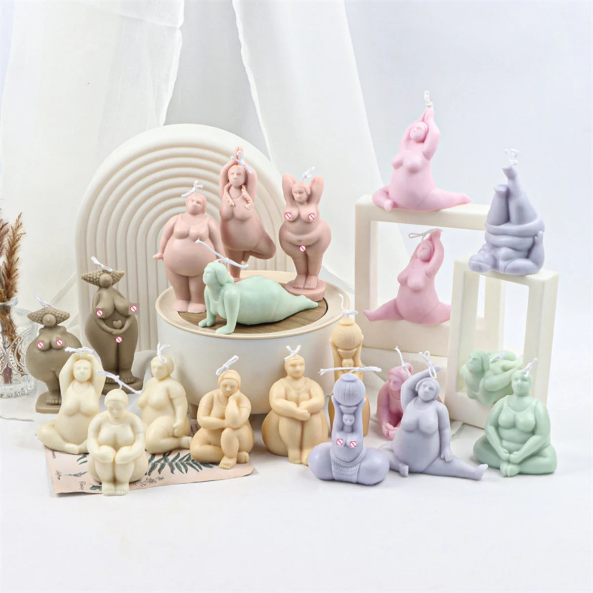 3D Lady Body Candle Mold Yoga Pose Soap Scented Plaster Epoxy Resin Making Mold DIY Home Decoration Handmade Gifts