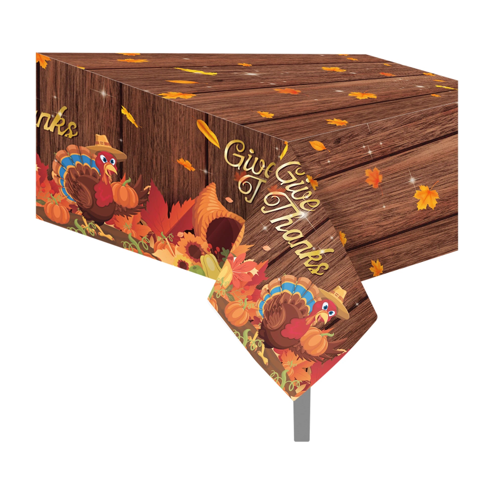 130*220cm Thanksgiving Day Tablecloth Pumpkin Maple Leaves Table Cover For Thanksgiving Decoration Party Supplies