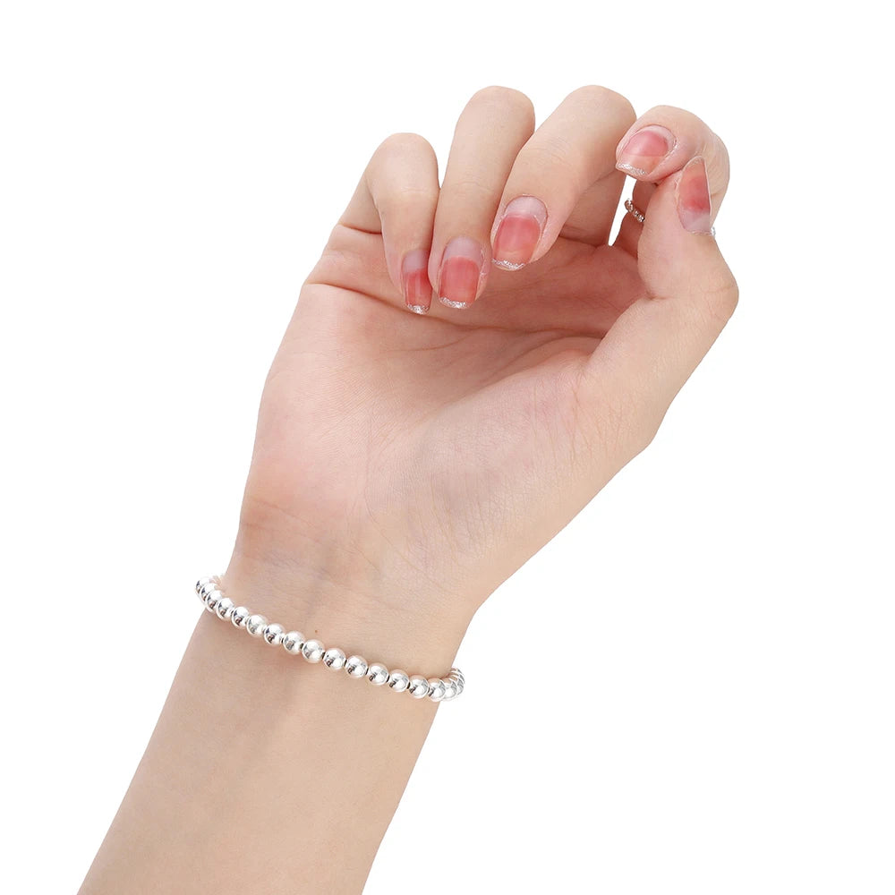 Metal Beads Sterling Silver Round Spacer Silver Bracelet Necklace Craft Beads