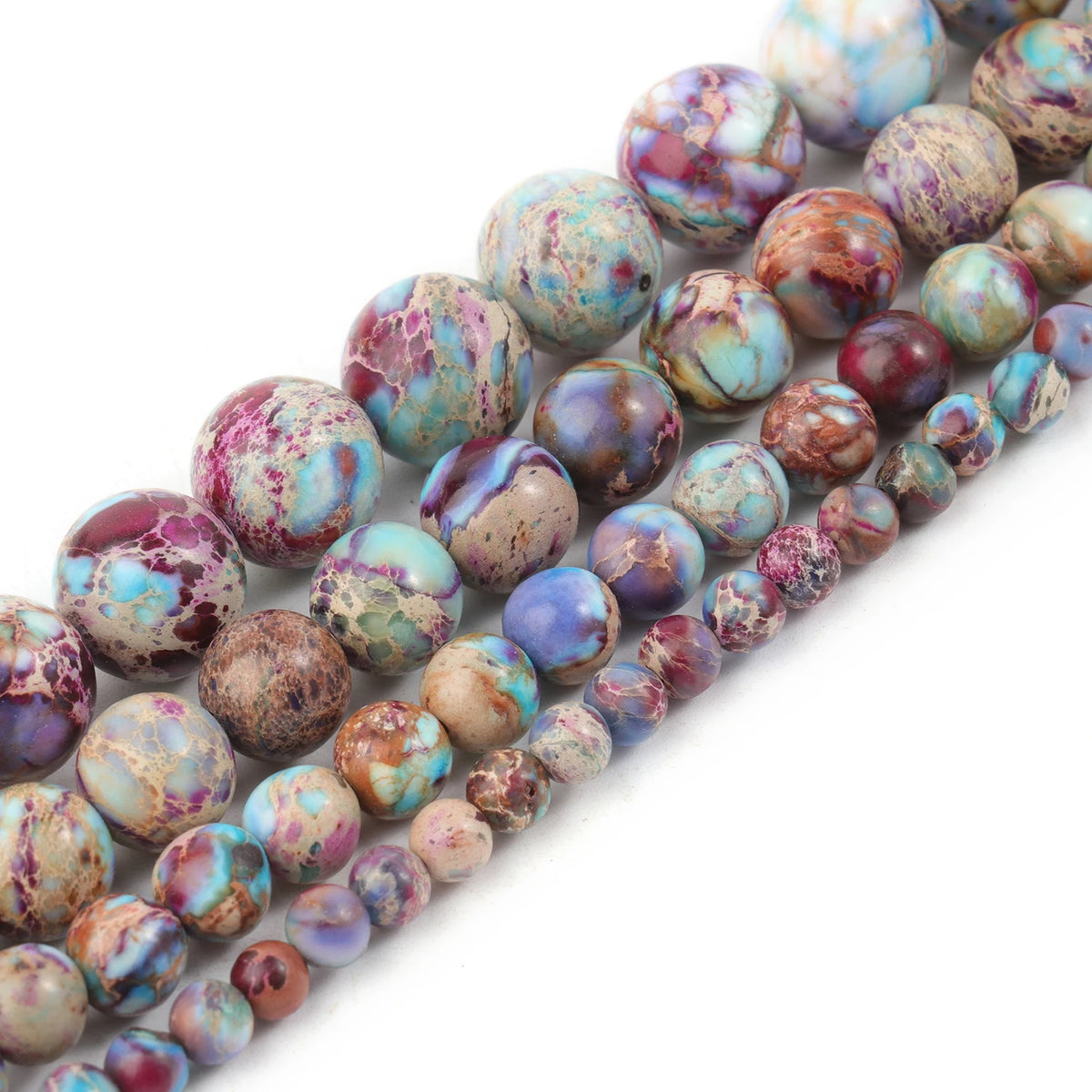 Stone Beads Colorful Sea Sediment Jasper-Style for DIY Jewelry Making