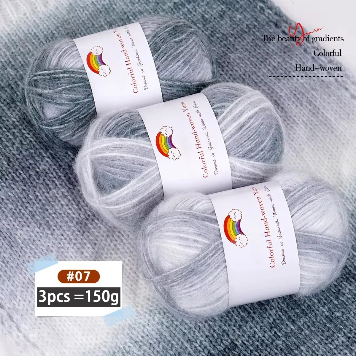 Yarn, Light Rainbow Gradient for Sweaters, Coats, Hats, Scarves & Shawls