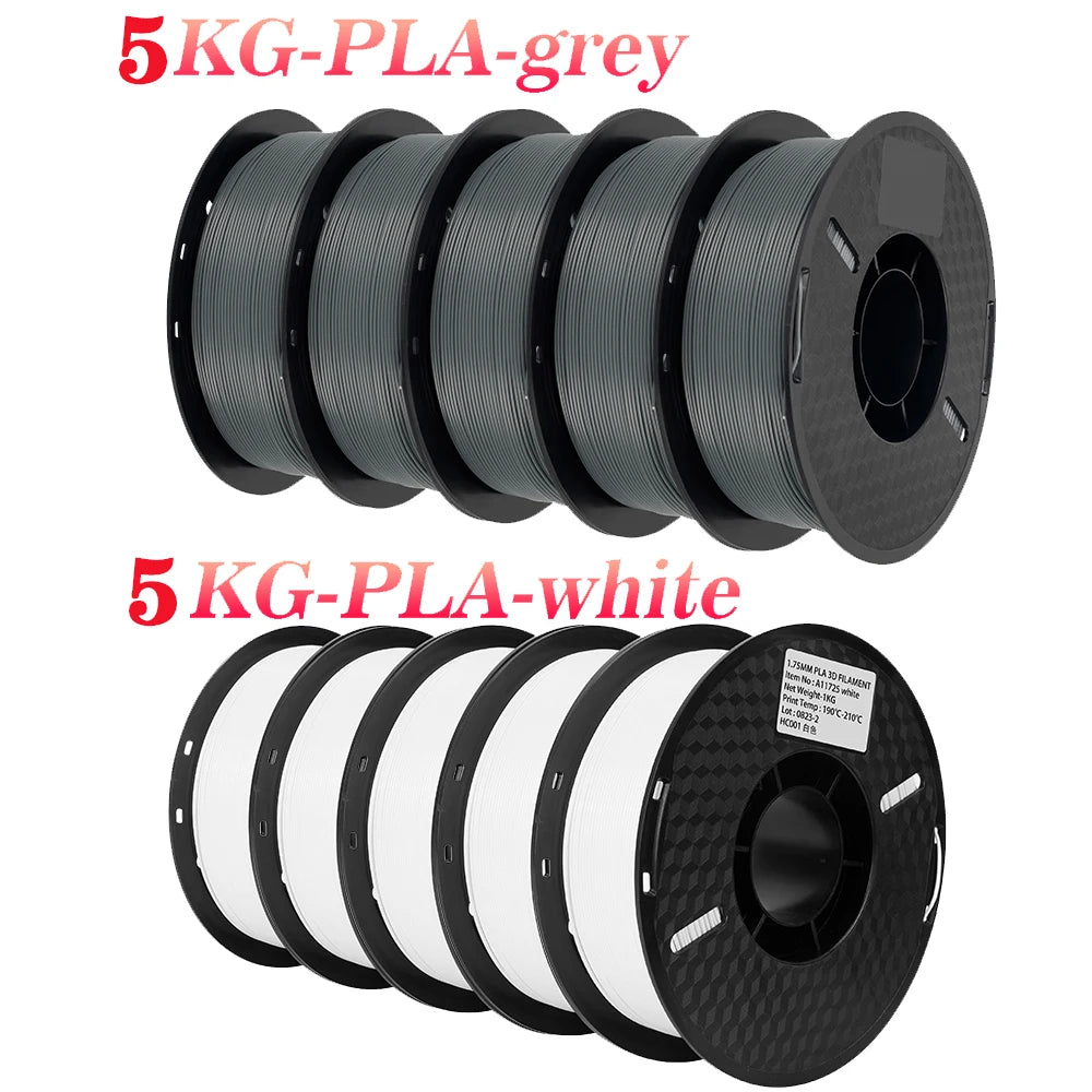 3D Printer Filament PLA & PETG 10KG 10 Rolls 1.75mm 26 Colors KINGROON